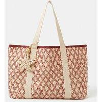 Accessorize Diamond Crochet Shopper Bag - Red