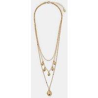 Accessorize Triple Layered Disc Necklace - Gold