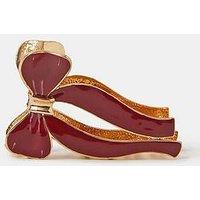 Accessorize Enamel Metal Bow Claw Clip - Red