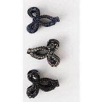 Accessorize 3 X Gem Mini Bow Claw Clip - Multi