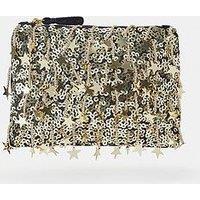 Accessorize Star Sequin Pouch Bag - Gold