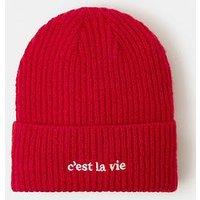 Accessorize C'Est La Vie Beanie Hat - Red