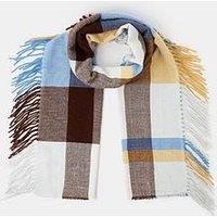 Accessorize Blue Check Fringe Blanket Scarf - Multi