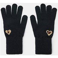 Accessorize Cheetah Heart Touch Screen Gloves - Black