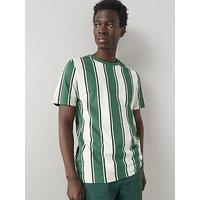 The Very Collection Pure Cotton Stripe T-Shirt - Green & White