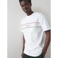The Very Collection Pure Cotton Interlock Chest Graphic T-Shirt - White