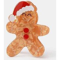 Accessorize Gingerbread Man Claw Clip - Brown