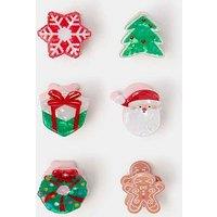 Accessorize 6 X Mini Christmas Clips - Multi