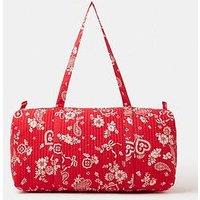 Accessorize Paisley Floral Weekender Bag - Red