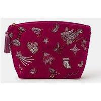 Accessorize Xmas Large Embellished Pouch - Pink