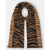 Accessorize Tiger Print Blanket Scarf - Brown
