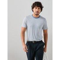 The Very Collection Linen Blend Stripe T-Shirt - Blue
