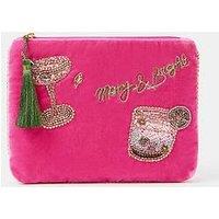 Accessorize Sequin Cocktail Pouch - Pink