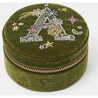 Accessorize Initial Velvet Jewellery - Green