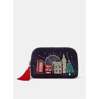 Accessorize London Christmas Skyline Pouch - Blue