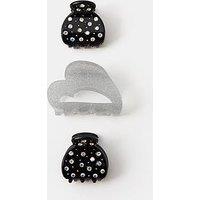 Accessorize 3 X Sparkle Heart Claw Clip - Multi