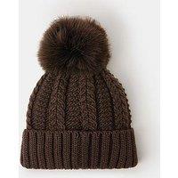 Accessorize Luxe Pom Beanie - Brown