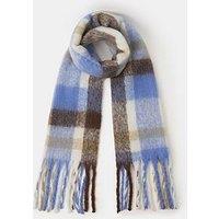 Accessorize Check Super Fluffy Scarf - Blue
