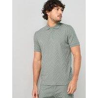 The Very Collection Cotton Rich Textured Polo & Short Co-Ord Set - Sage