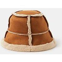 Accessorize Shearling Bucket Hat - Brown