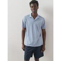 The Very Collection Short Sleeve Button Up Polo Shirt - Light Blue