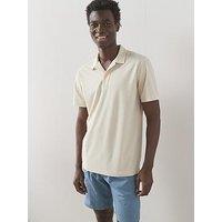 The Very Collection Short Sleeve Button Up Polo Shirt - Stone