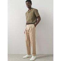 The Very Collection Turn Up Pleated Trouser - Beige