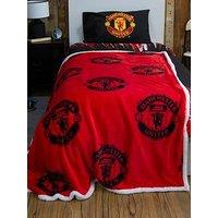 Manchester United Man United Classic Rotary Fleece Sherpa Blanket