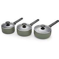 Morphy Richards 3Pc Aluminium Saucepan Set Green
