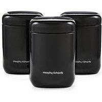 Morphy Richards Equip Set Of 3 Storage Canisters Black