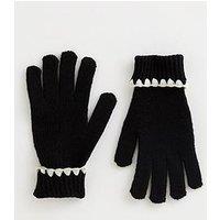 New Look Whipstitch Gloves - Black