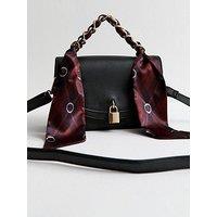 New Look Faux Leather Scarf Handle Cross Body Bag - Black