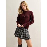 New Look Burgundy Crew Neck Knit Cardigan