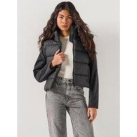 Barbour International Phoenix Quilted Sweatshirt Jacket - Black