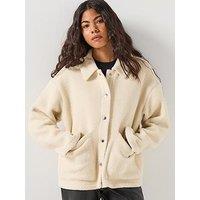 Barbour International Rae Fleece Overshirt - White
