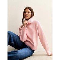 New Look Bright Pink Rib Roll Neck Jumper