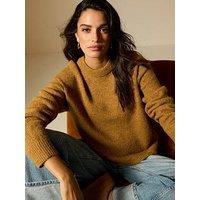 New Look Dark Yellow Crew Neck Oversized Textured Knit Jumper