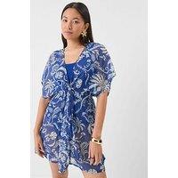 Accessorize Ornamental Chiffon Kaftan - Blue