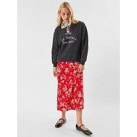 Accessorize Paisley Satin Slip Skirt - Red