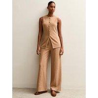 New Look Camel Soft Touch Compact Wide Leg Trouser