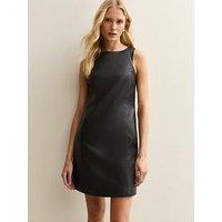 New Look Black Faux Leather Sleeveless Mini Dress