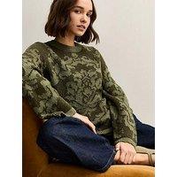 New Look Baroque Crew Neck Jumper - Green