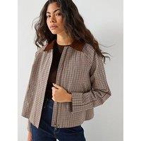 Only Check Jacket - Brown