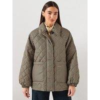Barbour Laoise Check Quilted Jacket - Beige