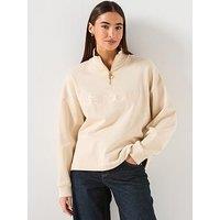 Barbour Sara Half Zip Sweatshirt - White