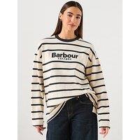 Barbour Maeve Long Sleeve Striped Top - Ecru/Navy