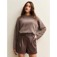 New Look Becky Belt Pu Short - Brown
