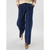 Accessorize Denim Pintuck Trouser - Blue