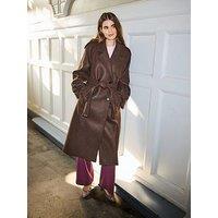 Only Long Belt Coat - Brown