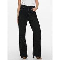 Only Hope High Waist Wide Leg Denim Jeans - Black